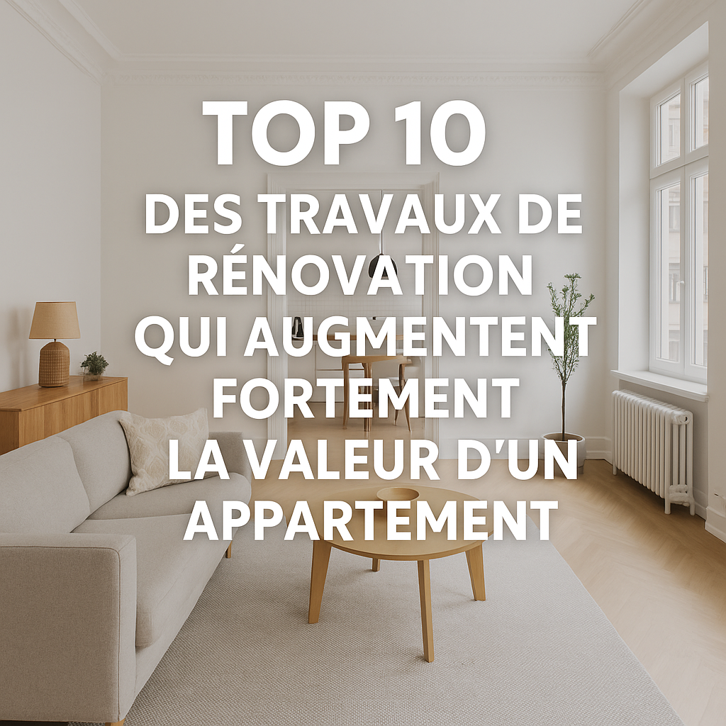 Top 10 des travaux de rénovation qui augmentent le plus la valeur d’un appartement