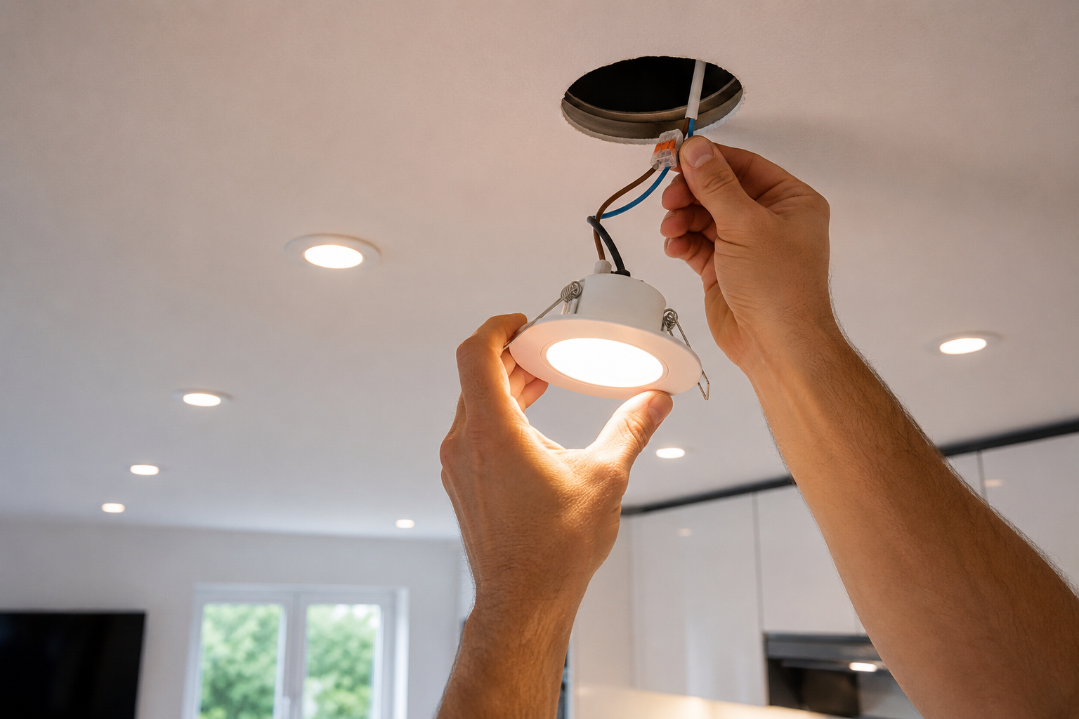 Installation spot LED encastrable